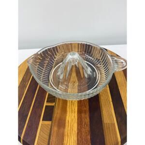 Vintage Depression Glass Reamer Juicer Tab Handle Orange Lemon Mid Century